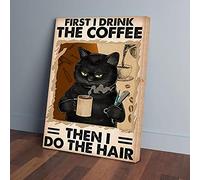 YAASIMOULE First I Drink The Coffee Then I Do The Hair Hairdresser Canvas Prints