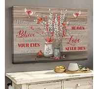 YAASIMOULE Flower vases with cardinal When you believe beyond that your eyes can see signs from heaven Heaven Landscape Canvas Print Wall Art