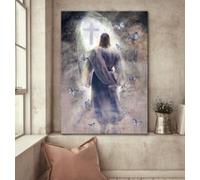 YAASIMOULE Follow him toward the light Jesus Portrait Canvas Print Wall Art
