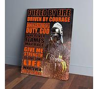 YAASIMOULE Fueled By Fire Driven By Courage Firefighter Canvas Prints