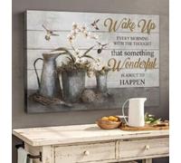 YAASIMOULE Gardening Wake up every morning with the thought that something wonderful is about to happen Jesus Landscape Canvas Print Wall Art