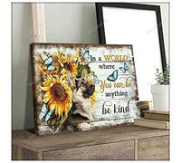 YAASIMOULE German Shepherd In a world where you can be anything, be kind German Shepherd Landscape Canvas Print Wall Art