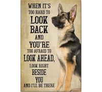 YAASIMOULE German Shepherd Poster & Canvas When It's Too Hard To Look Back Wall Art Home Decor Mother's Day Father's Gift For Dog Mom Dad Lover