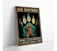 YAASIMOULE Go Outside Worst Case Scenario A Bear Kills You Canvas Prints Wall Art