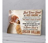 YAASIMOULE God Created The English Bulldog Fix My Broken Heart Canvas Prints