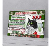 YAASIMOULE God Created The Tuxedo Cat Christmas Canvas Prints