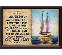 YAASIMOULE God Grant Me Serenity Sailing Poster Framed Matte Canvas