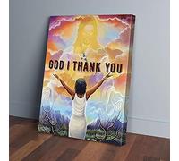 YAASIMOULE God I Thank You Black Man Vertical Canvas Prints