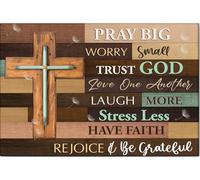 YAASIMOULE God Poster & Canvas Pray Big Worry Small Wall Art Home Decor