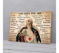 YAASIMOULE God Says You Are Beautiful Unique Special Nurse Canvas Prints Wall Art
