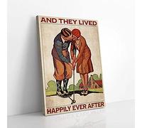 YAASIMOULE Golfing Couple They Lived Happily Ever After Canvas Prints Wall Art Wall Art