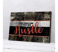 YAASIMOULE Good Things Come To Those Who Hustle Red Motivation Canvas Prints Wall Art