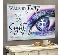 YAASIMOULE Gorgeous eyes Walk by faith, not by sight Jesus Landscape Canvas Print Wall Art