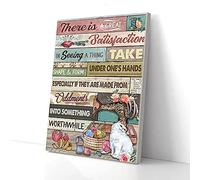 YAASIMOULE Great Satisfaction Sewing Quilting Cat Canvas Prints Wall Art