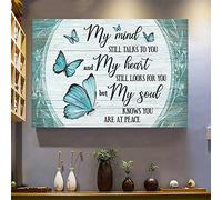 YAASIMOULE Green butterfly My mind still talks to you Heaven Landscape Canvas Print Wall Art