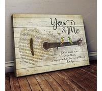 YAASIMOULE Guitar art You and me together we could do anything Couple Landscape Canvas Print Wall Art