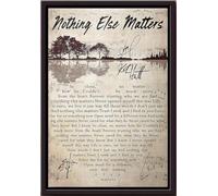 YAASIMOULE Guitar Lake Nothing Else Matter Lyrics Poster Framed Matte Canvas