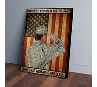 YAASIMOULE Happiest Woman In The Military Being That Woman Is Priceless Veteran Canvas Prints