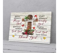 YAASIMOULE Happy Moments Praise God Cross Cardinal Canvas Prints