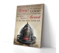 YAASIMOULE Hat Of Firefighter We Do Not Give Up Canvas Wall Art
