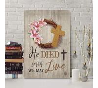 YAASIMOULE He died so that we may live canvas wall art