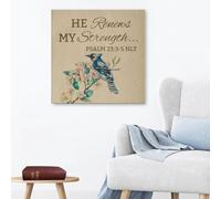 YAASIMOULE He renews my strength Psalm 23:3-5 NLT canvas wall art
