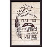 YAASIMOULE He Will Cover You Feathers And Under Poster Home Decor Wall Art Gift For Bird Lover Father's Day Daddy Boyfriend Framed Matte Canvas Prints