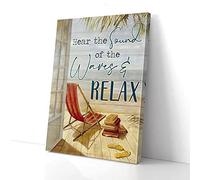 YAASIMOULE Hear The Sound Of The Waves And Relax Chair Beach Canvas Prints Wall Art