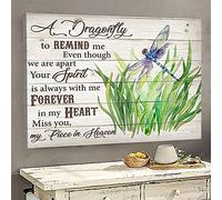 YAASIMOULE Heaven A dragonfly to remind me your spirit is always with me Landscape Canvas Print Wall Art