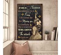YAASIMOULE Heaven Missing you is a heartache that never goes away Portrait Canvas Print Wall Art