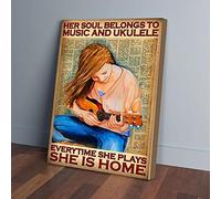 YAASIMOULE Her Soul Belongs To Music And Ukulele Canvas Prints