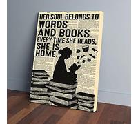 YAASIMOULE Her Soul Belongs To Words And Books Canvas Prints
