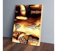 YAASIMOULE Hindu God Lord Ganesha Golden Face Statue Canvas Prints Wall Art