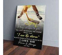 YAASIMOULE Hockey To My Son I Am The Storm I Love You Canvas Prints Wall Art