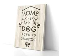 YAASIMOULE Home Is Where the Dog Runs to Greet You Canvas Prints Wall Art