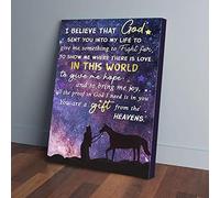 YAASIMOULE Horse I Believe That God Sent You Into My Life Canvas Prints Wall Art