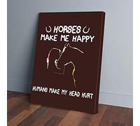 YAASIMOULE Horses Make Me Happy Humans Make My Head Hurt Canvas Prints