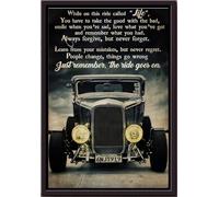 YAASIMOULE Hot Rod While On This Ride Called Life Just Remember The Goes Poster Framed Matte Canvas