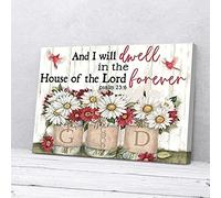YAASIMOULE House Of The Lord Forever Daisy Cardinal Canvas Prints Wall Art