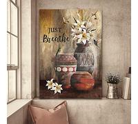 YAASIMOULE Hummingbird and lily flower Just breathe Jesus Portrait Canvas Print Wall Art