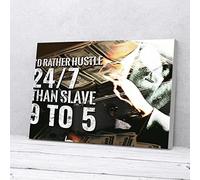 YAASIMOULE Hustle 24/7 Than Slave 9 To 5 Money Motivation Canvas Prints Wall Art