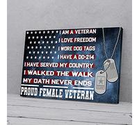 YAASIMOULE I Am A Veteran Proud Female Veteran Canvas Prints