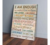 YAASIMOULE I Am Enough I Am Worthy Of Love And Respect Social Worker Canvas Prints