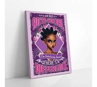 YAASIMOULE I Am Not Anti-social I’m Selectively Social Black Girl Canvas Prints Wall Art