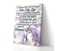 YAASIMOULE I Believe That God Sent You Into My Life Unicorn Canvas Prints Wall Art