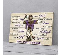 YAASIMOULE I Can Only Imagine Purple Lily Cross Hummingbird Horizontal Canvas Prints