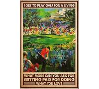 YAASIMOULE I Get To Play Golf For A Living What More Can You Ask Getting Paid Doing Love Poster Canvas Gallery Wrapped Framed Gift Idea