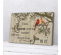 YAASIMOULE I Know Heaven Must Be Beautiful Cardinal Love Canvas Prints Wall Art