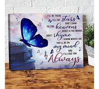YAASIMOULE I’ll Love You Always Book Butterfly Canvas Wall Art