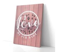 YAASIMOULE I Love My Fur Baby Dog Canvas Prints Wall Art